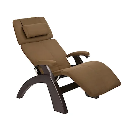 Classic Manual Zero-Gravity Recliner with Dark Walnut Base